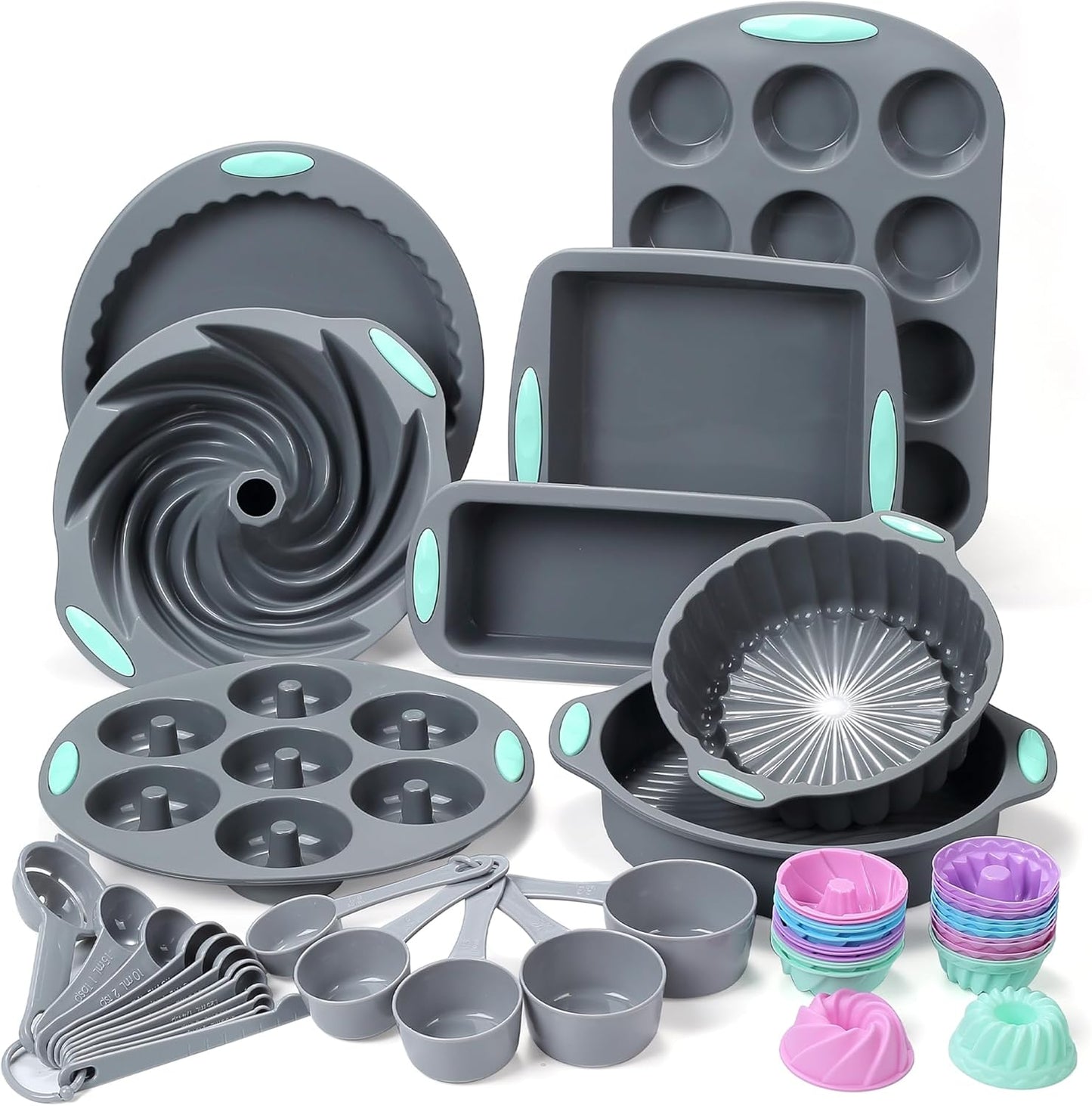 49 Pieces Silicone Bakeware Set for Versatile Baking Needs