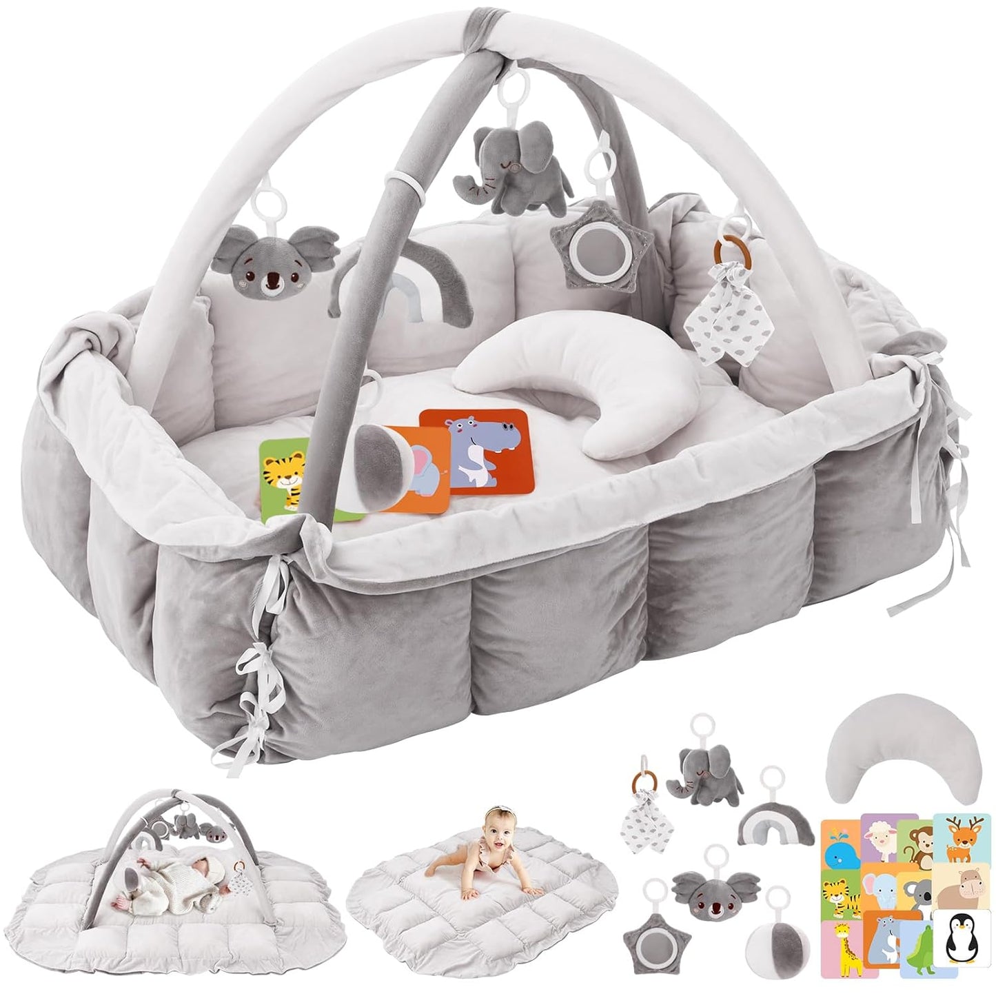 5-in-1 Plush Baby Play Gym for Safe and Fun Development