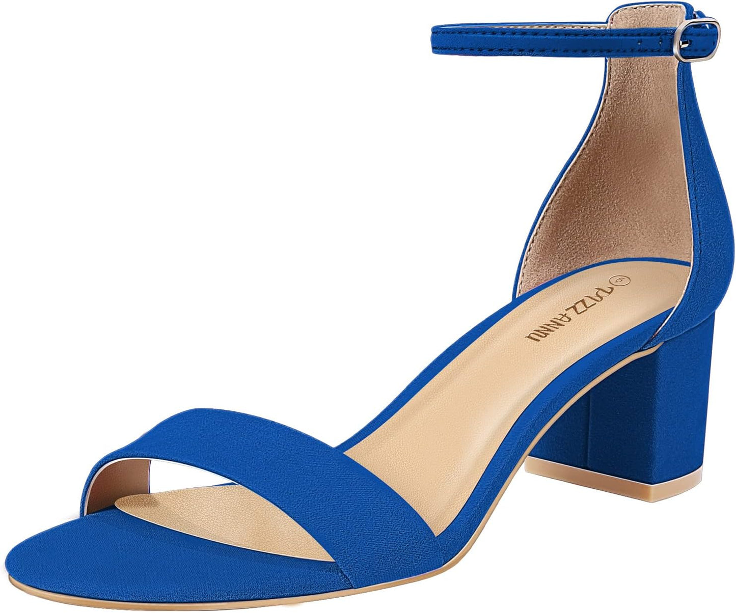 PIZZ ANNU Women's Low Block Chunky Heels Sandals for Comfort