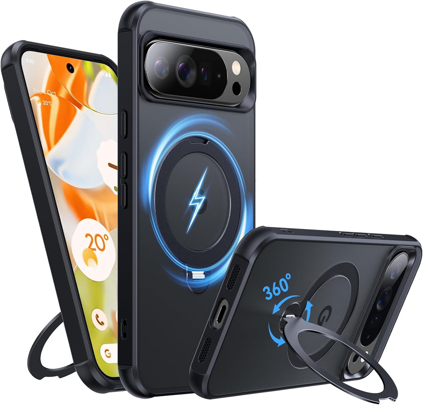 360 Spin Magnetic Stand Case for Pixel 10 Pro XL - Shockproof