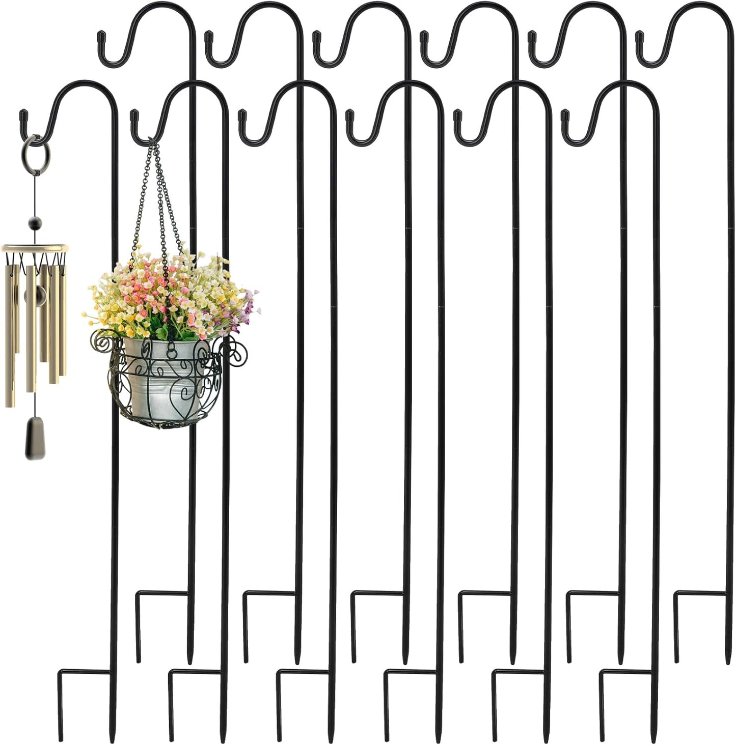 Suzile 12 Pcs 32 Inch Shepherds Hooks for Outdoor Decor