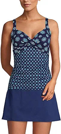 Lands' End Women's Wrap Underwire Tankini Top Swimsuit Review