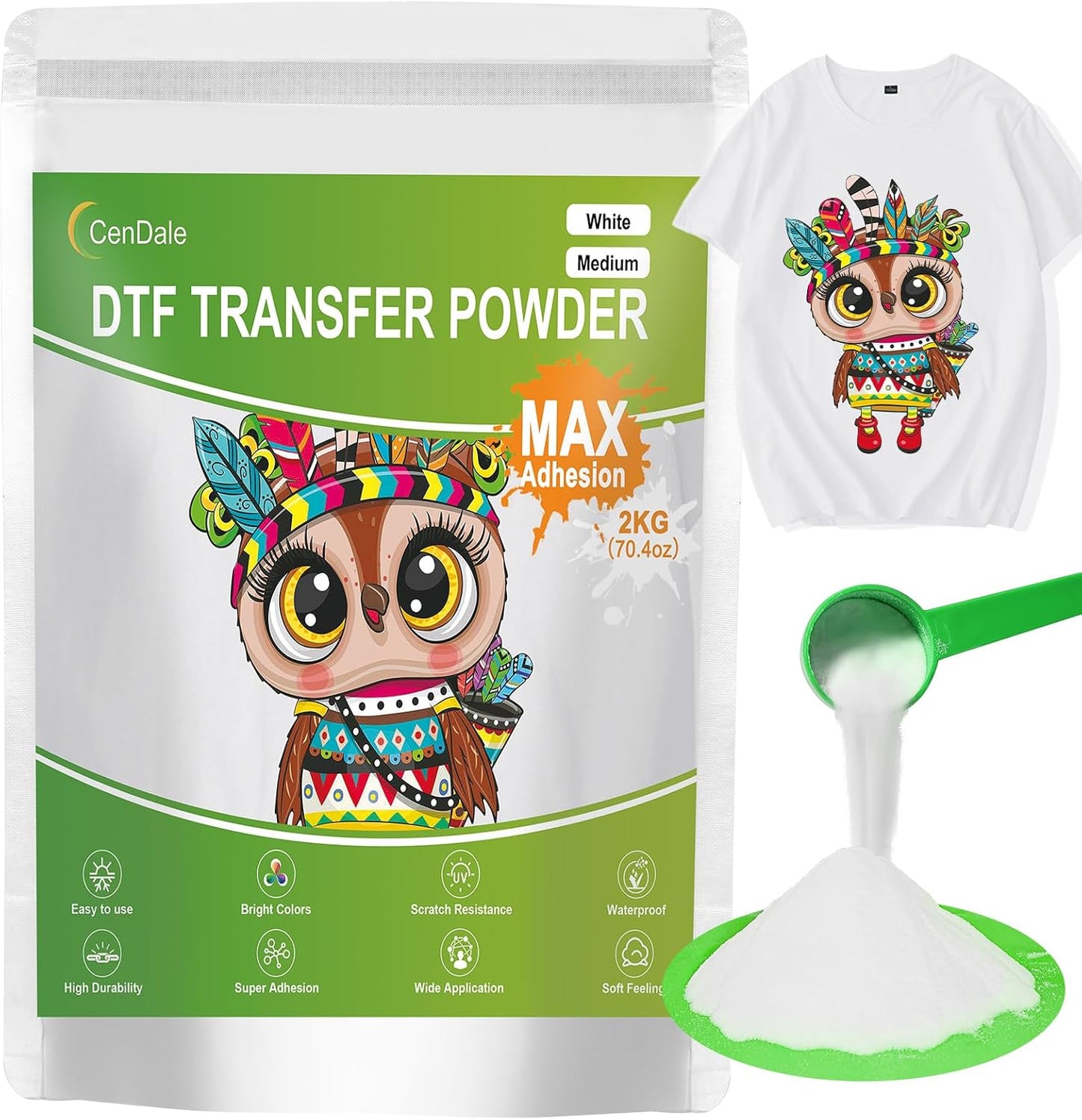 CenDale 2000G White DTF Powder: Sublimation Powerhouse