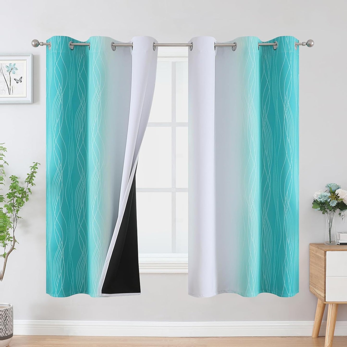 Ombre Blackout Curtains for Bedroom and Living Room Decor