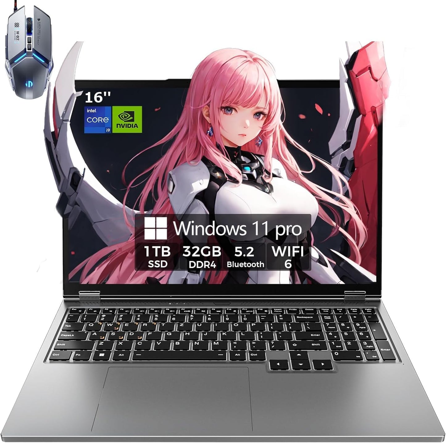 Gaming Laptop Computer with Core i9 and GTX 1650 Graphics