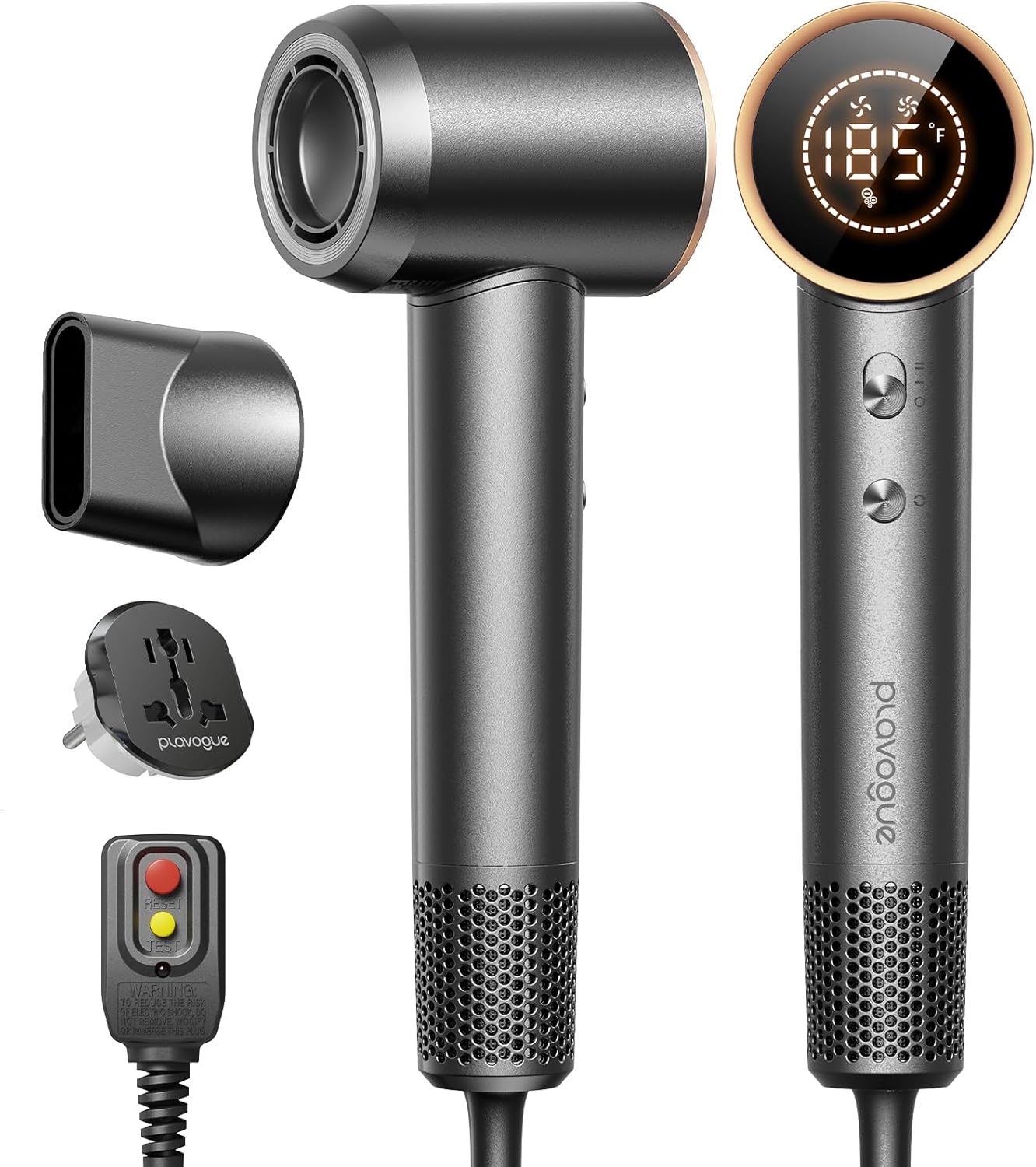 PLAVOGUE High-Speed Ionic Hair Dryer - Fast Drying & Low Noise