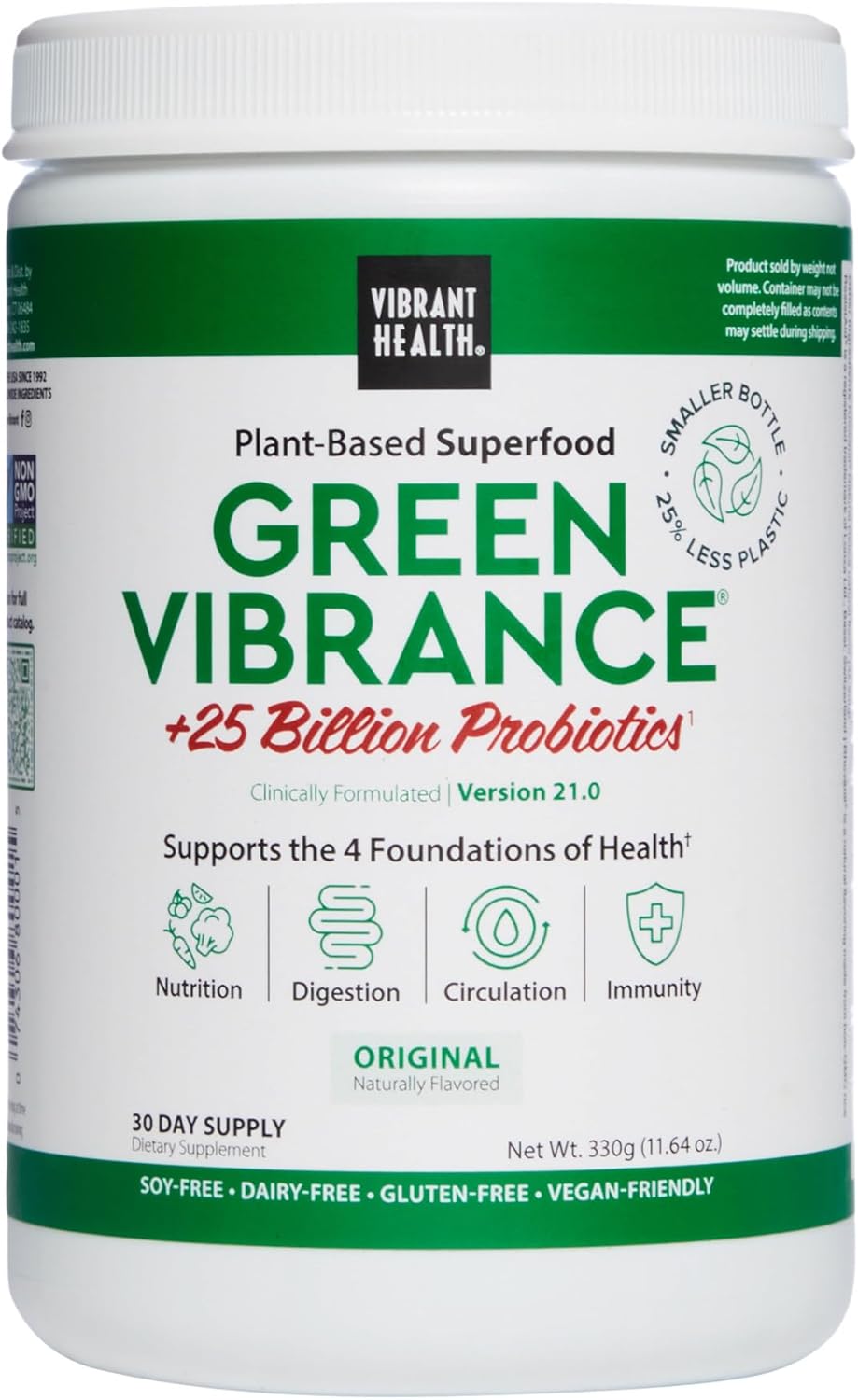 Green Vibrance Superfood Powder with 65 Plant-Based Ingredients
