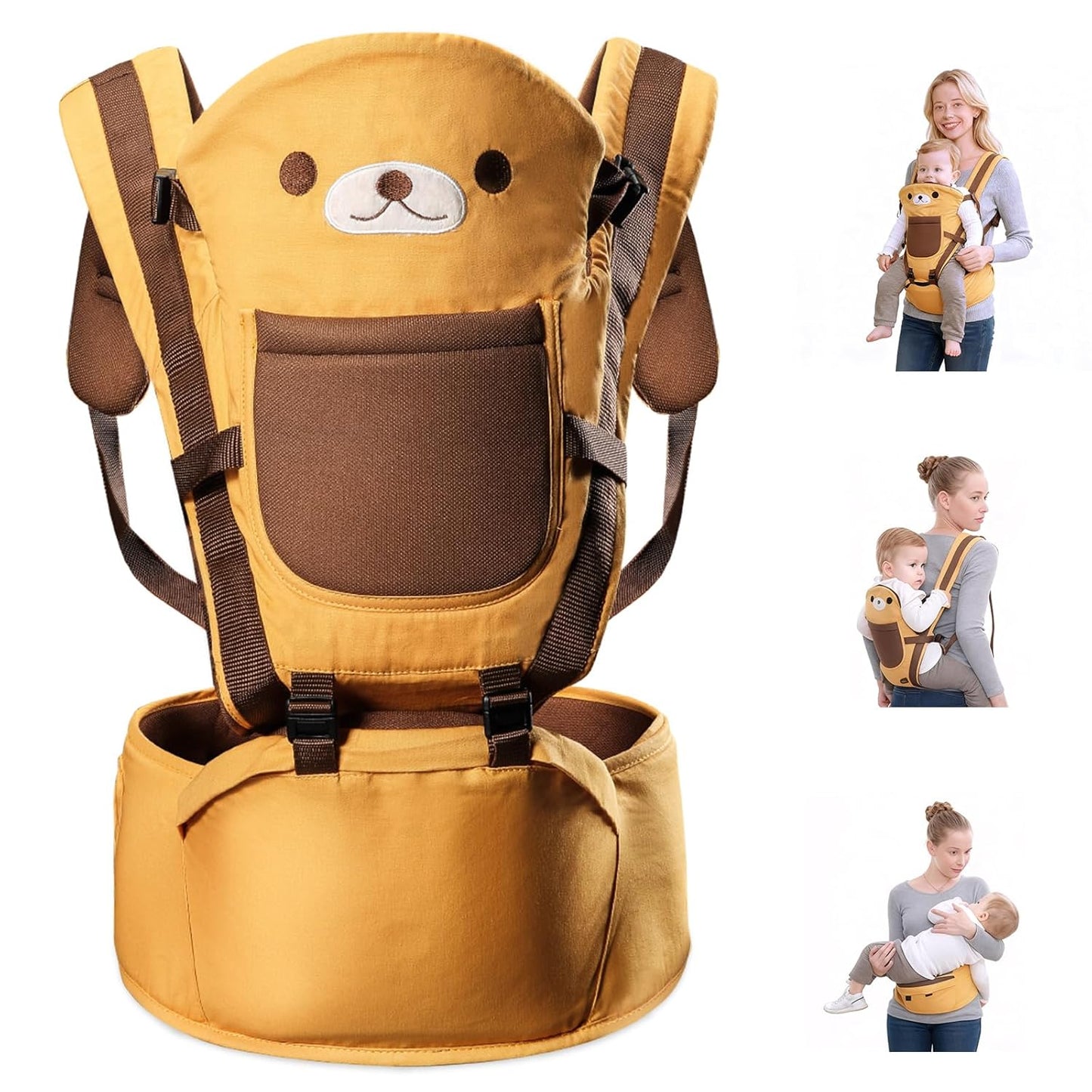 TOFFCAEA 6-in-1 Baby Carrier with Hip Seat for All Ages