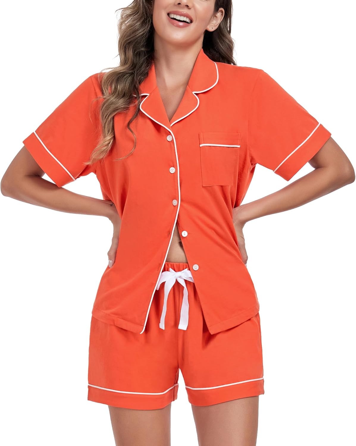 COLORFULLEAF Womens Cotton Pajamas Set for Cozy Sleepwear
