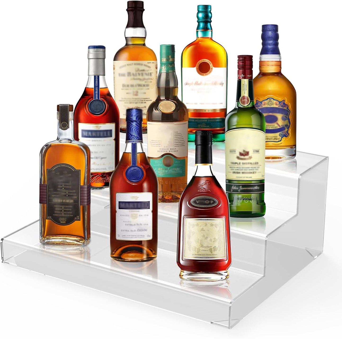 Liquor Bottle Display Shelf - Clear Acrylic Riser Stand for Bar