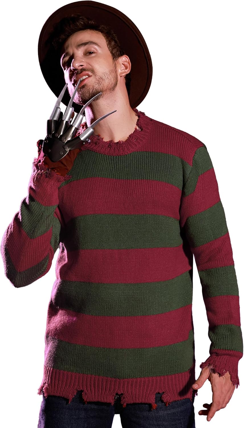 Arvilhill Men's Halloween Freddy Sweater for Spooky Fun