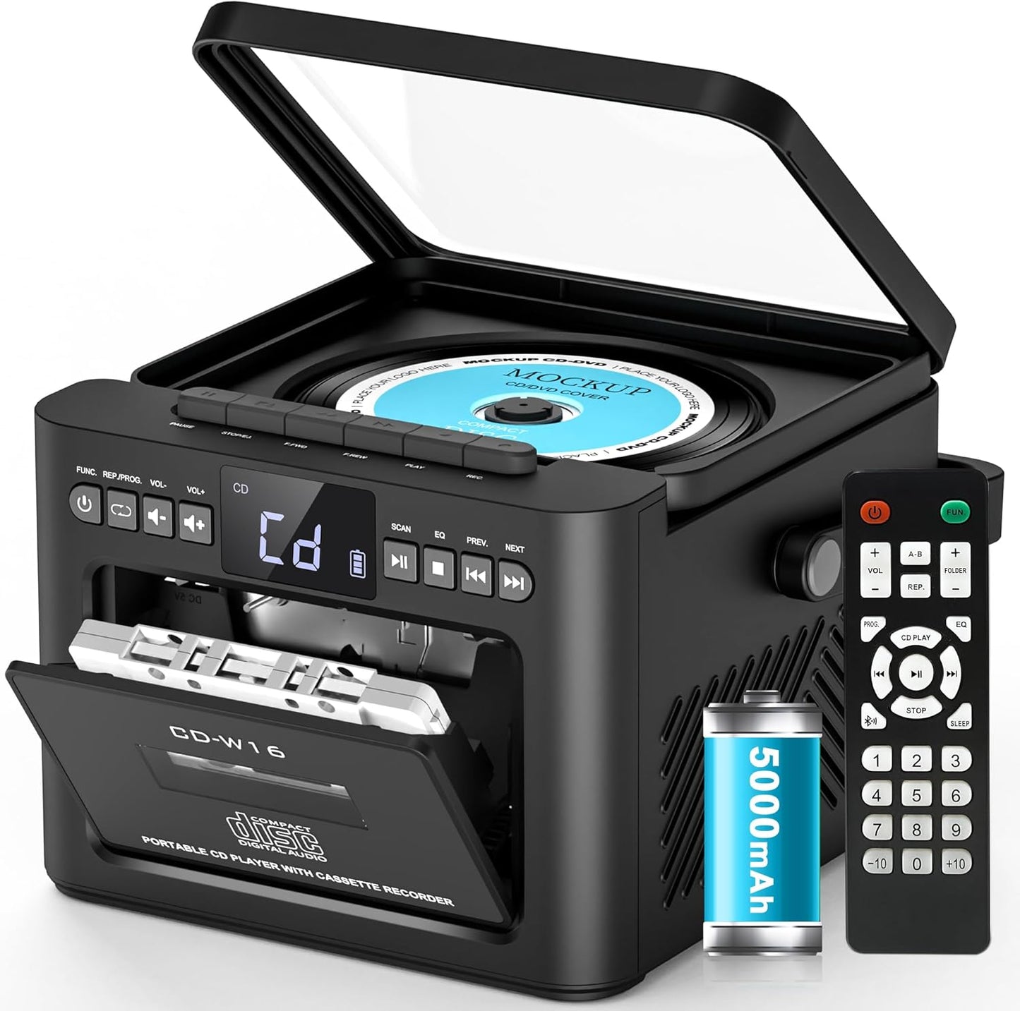 Greadio Boombox CD and Cassette Player Combo for All Ages