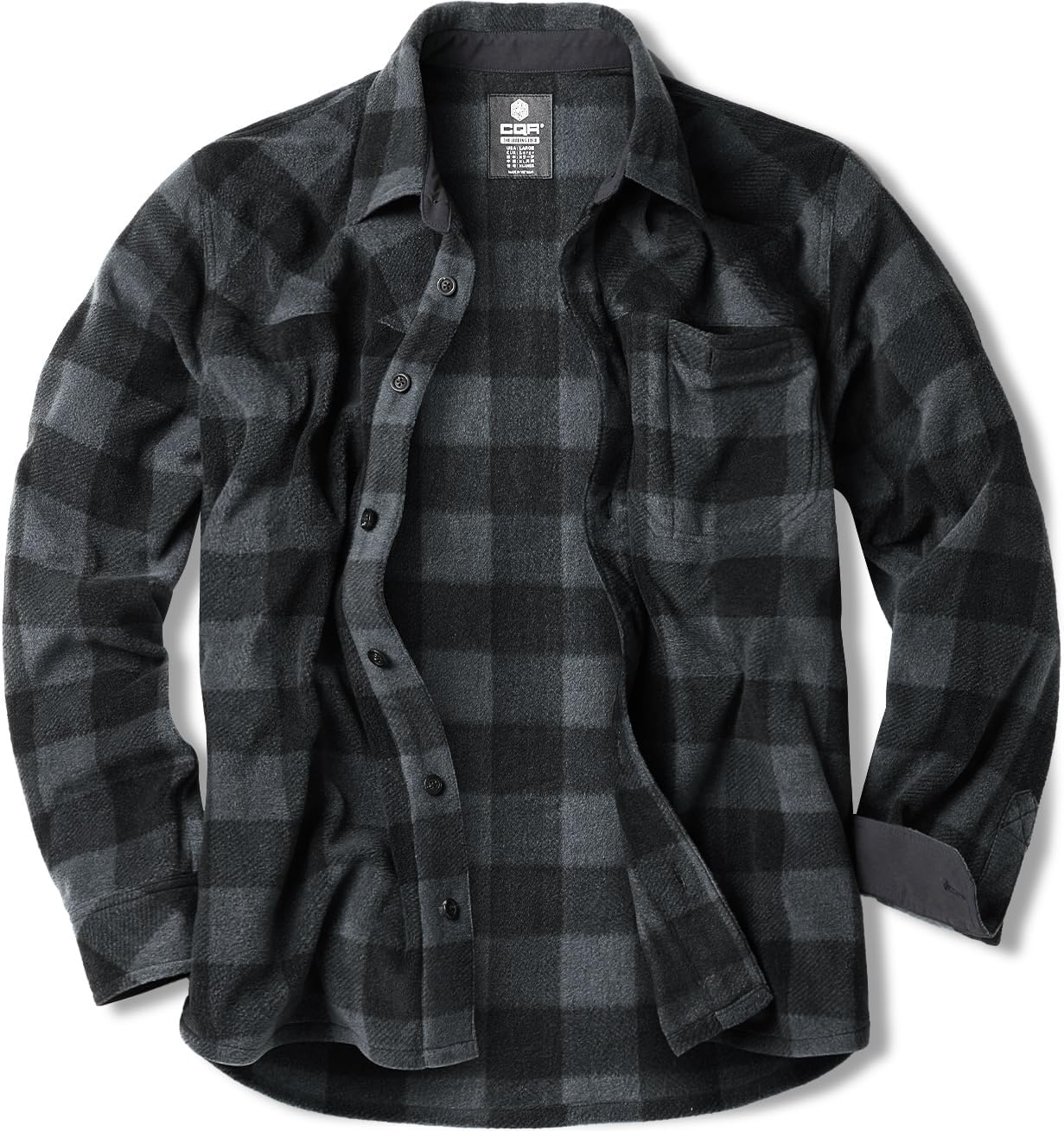 CQR Men's Long Sleeve Heavyweight Fleece Shirts for Comfort