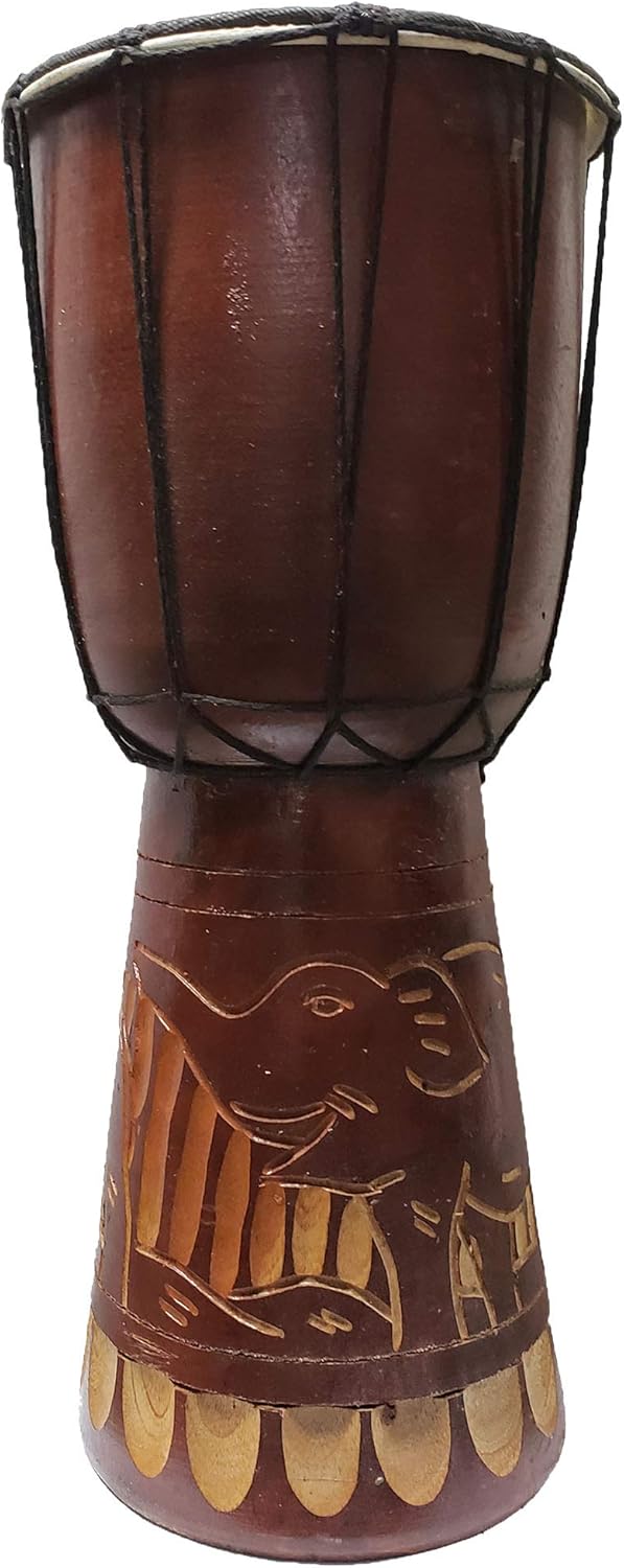 Djembe Drum Carved Bongo Unique Gift for Music Lovers