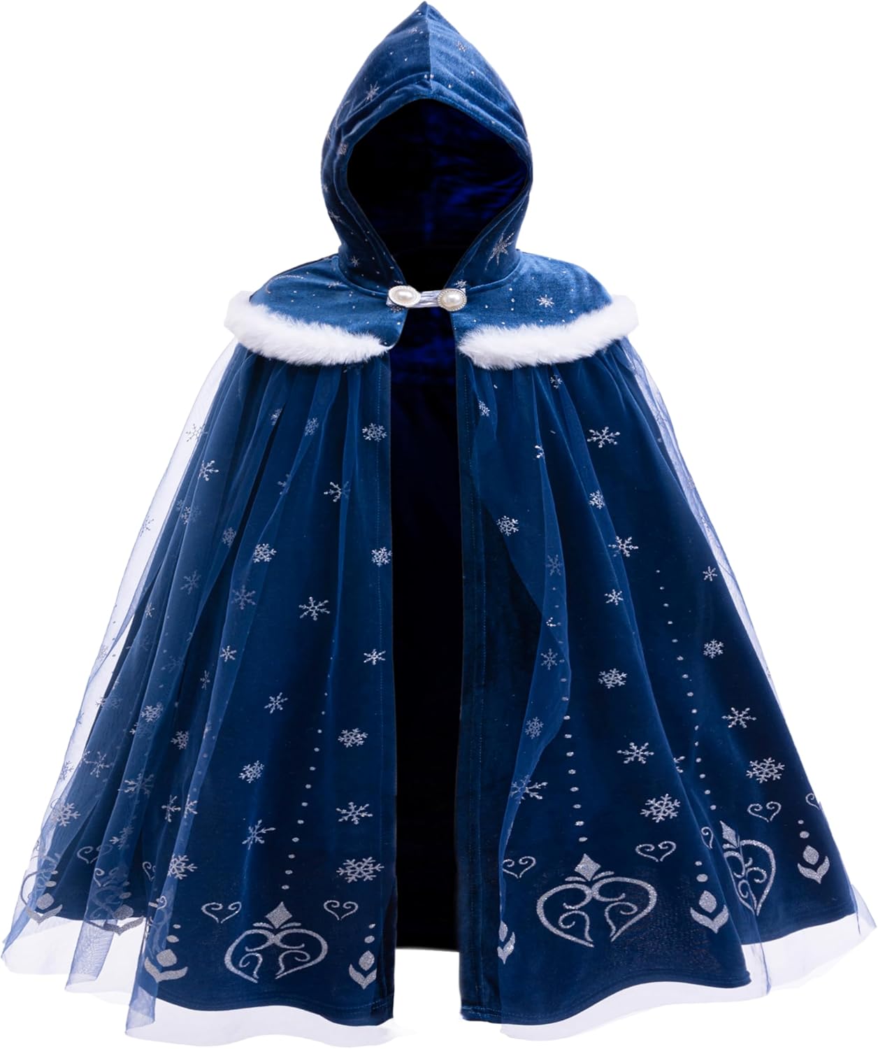 2025 Girls Elsa Hoode Cape for Kids Dress Up and Play