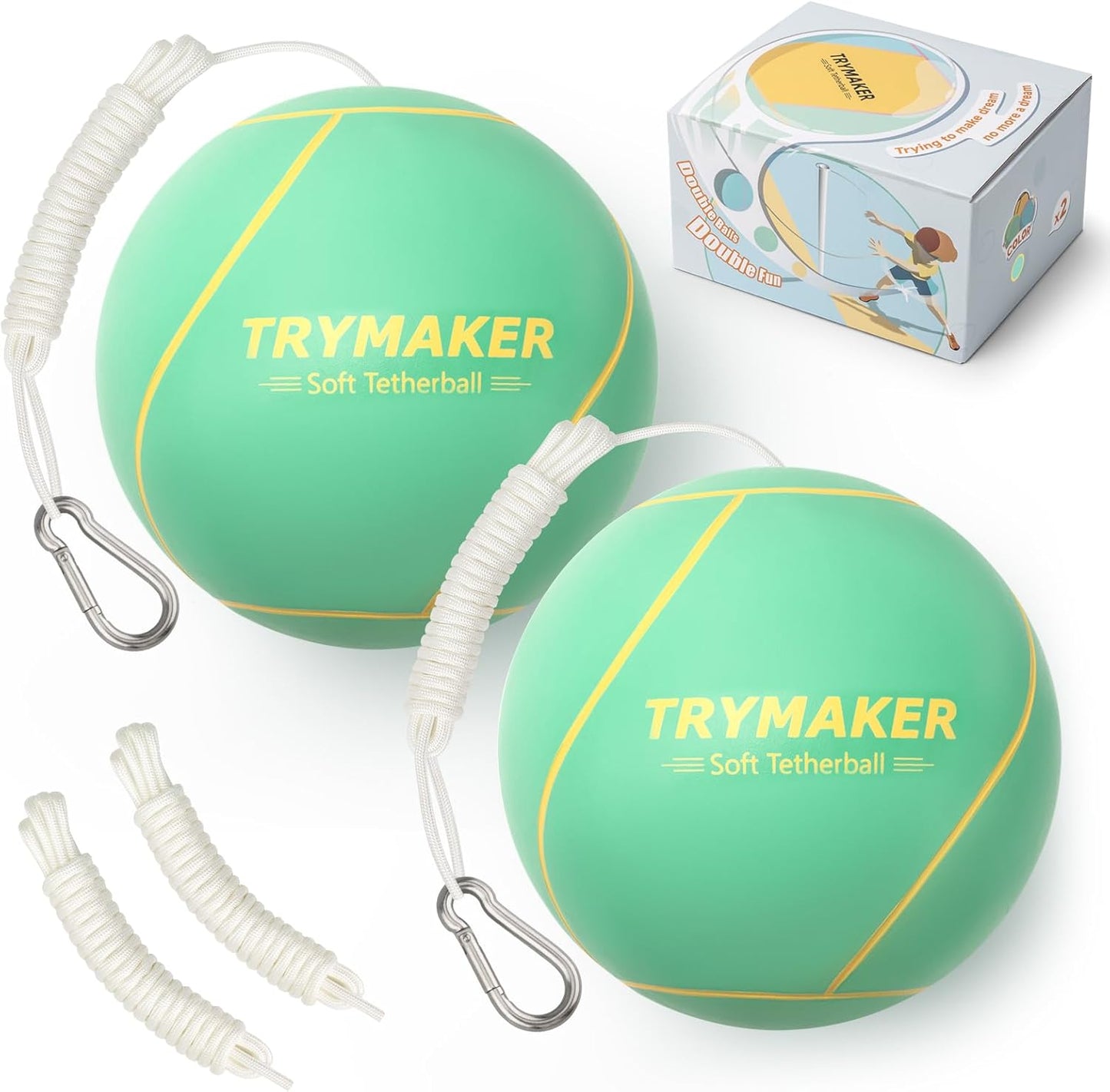 Trymaker Tetherball Set for Kids and Adults - Blue & Green