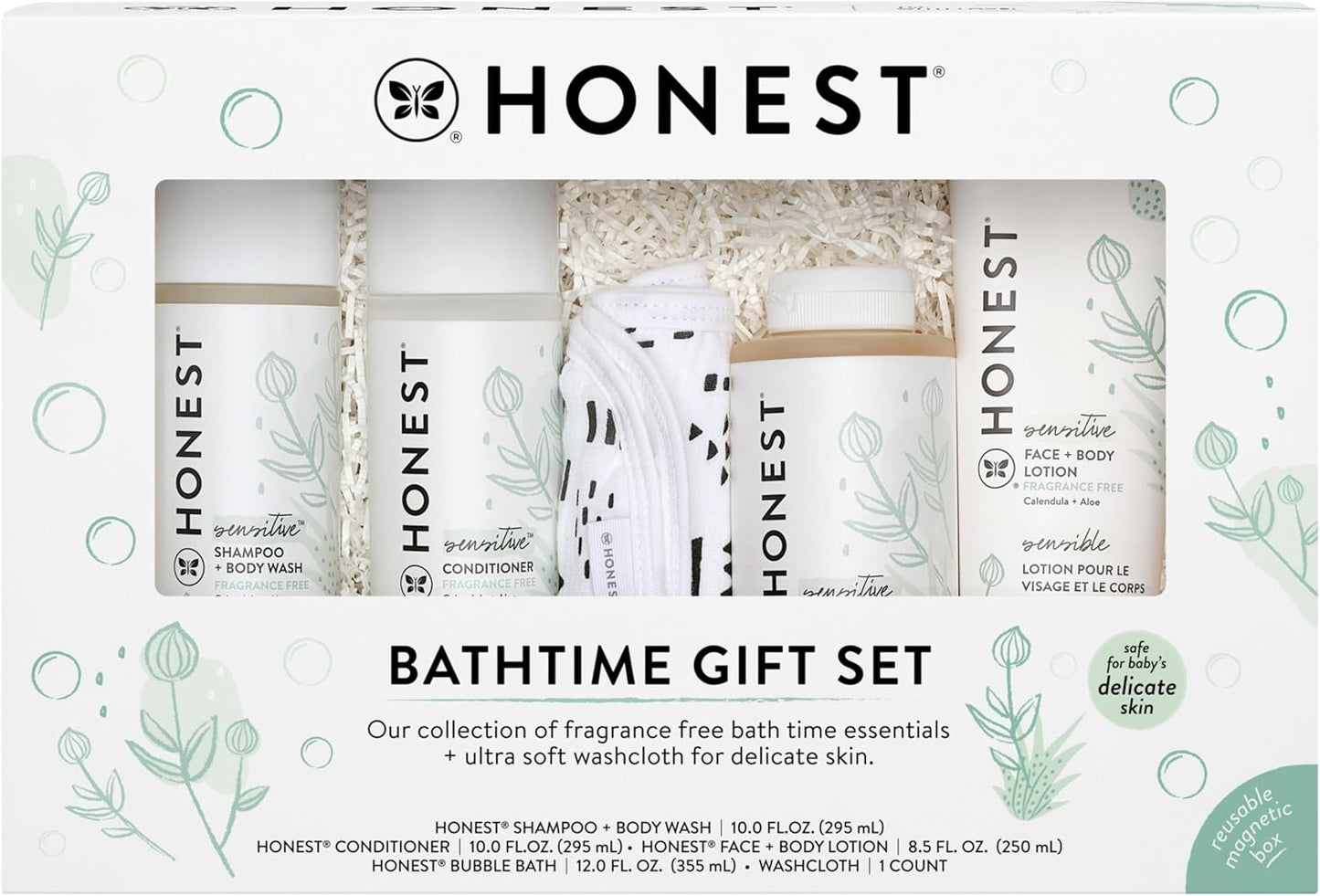 Fragrance Free Bathtime Gift Set for Sensitive Skin Essentials