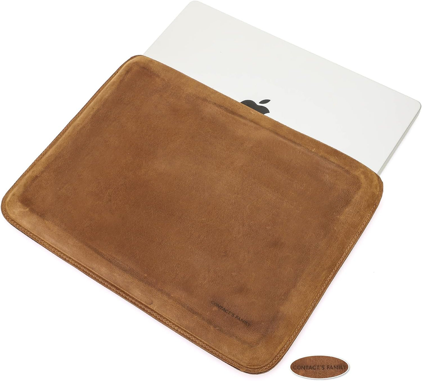 Top Grain Leather Slim Laptop Sleeve for 14.2 in Devices