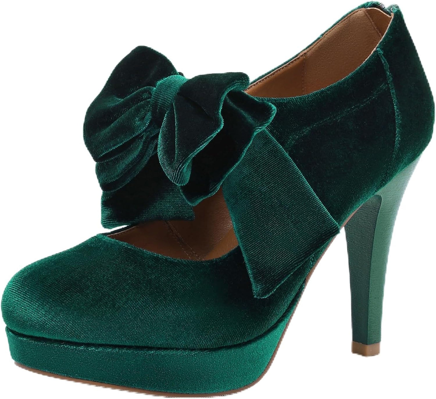 Mostrin Fashion Vintage Womens Small Bowtie Platform Pumps