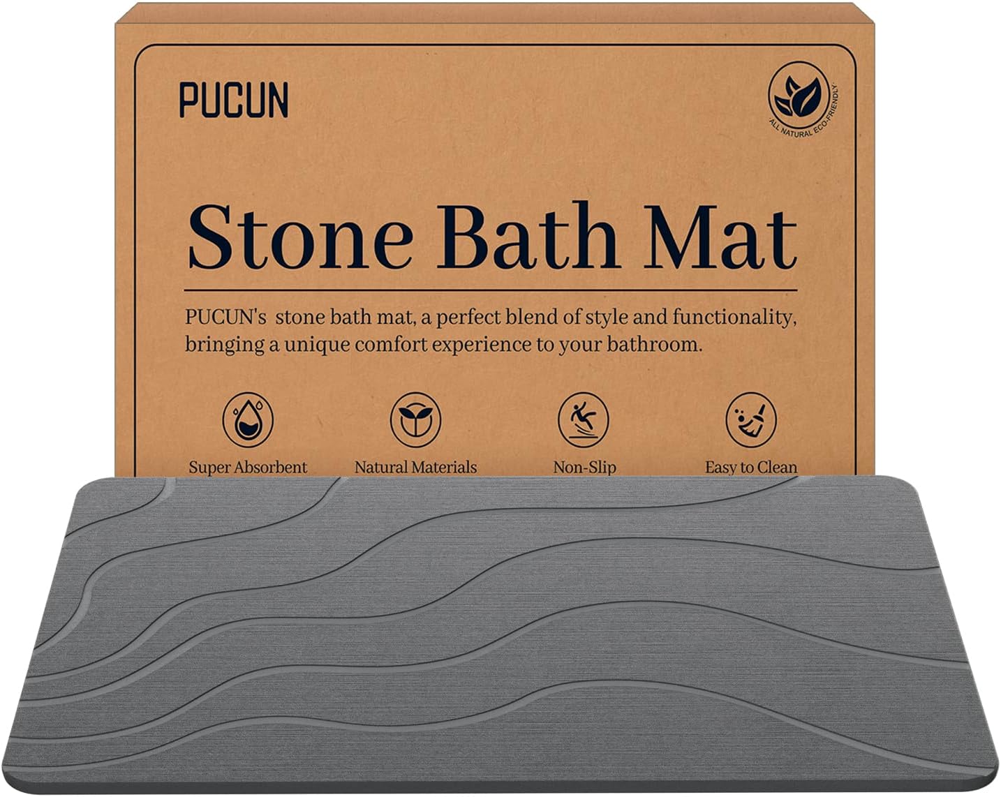 Diatomaceous Earth Bath Mat for Quick Drying and Safety