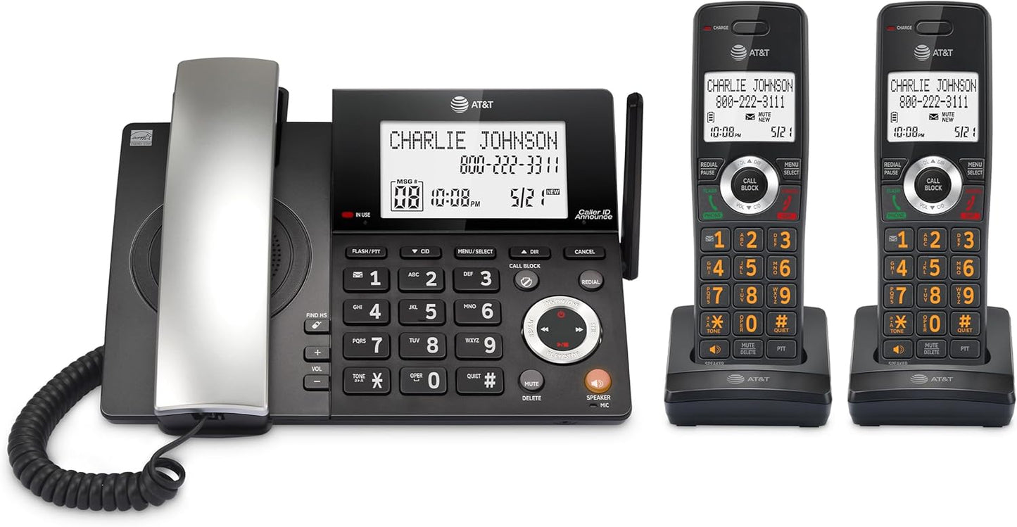 AT&T DECT 6.0 Corded/Cordless Home Phone with Smart Features