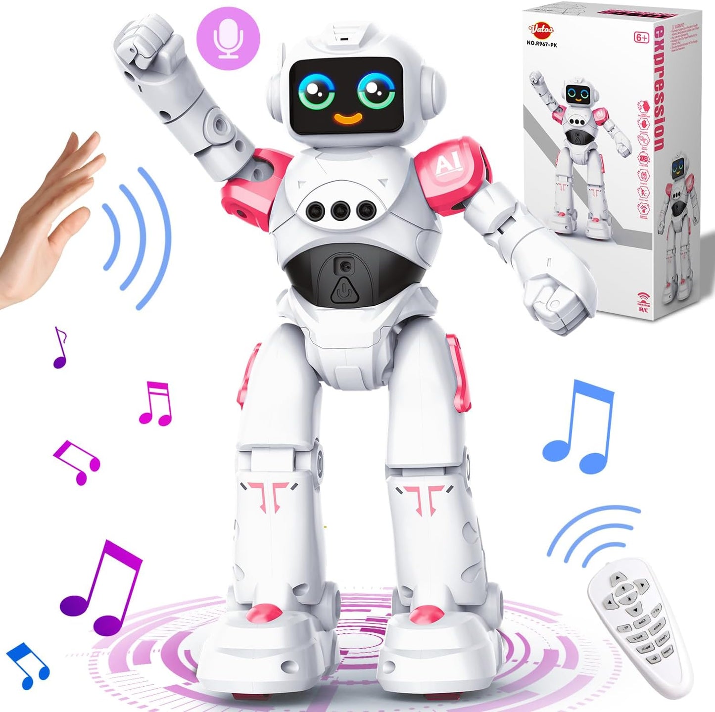 VATOS Smart Remote Control Emo Robot - Interactive Fun for Kids!