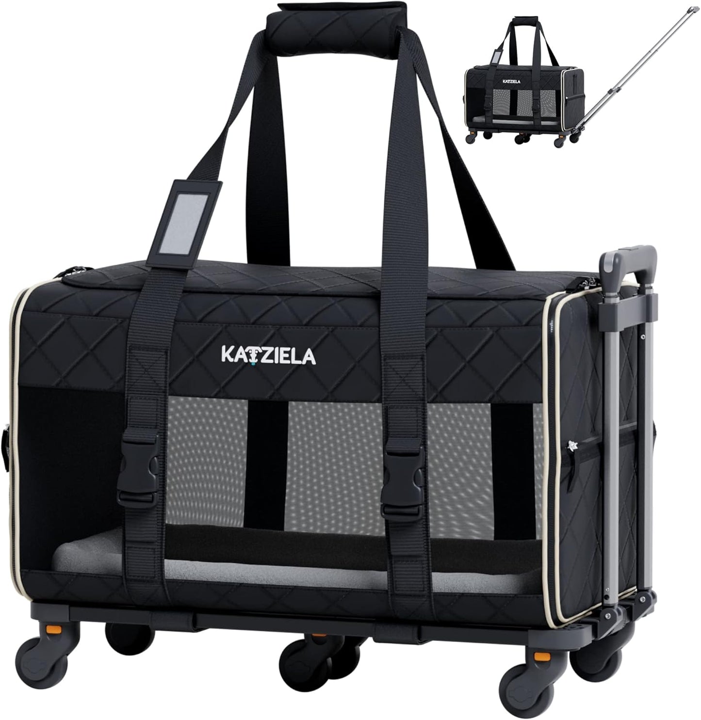 Pet Carrier Airline Approved - Rolling Dog Carrier with Wheels