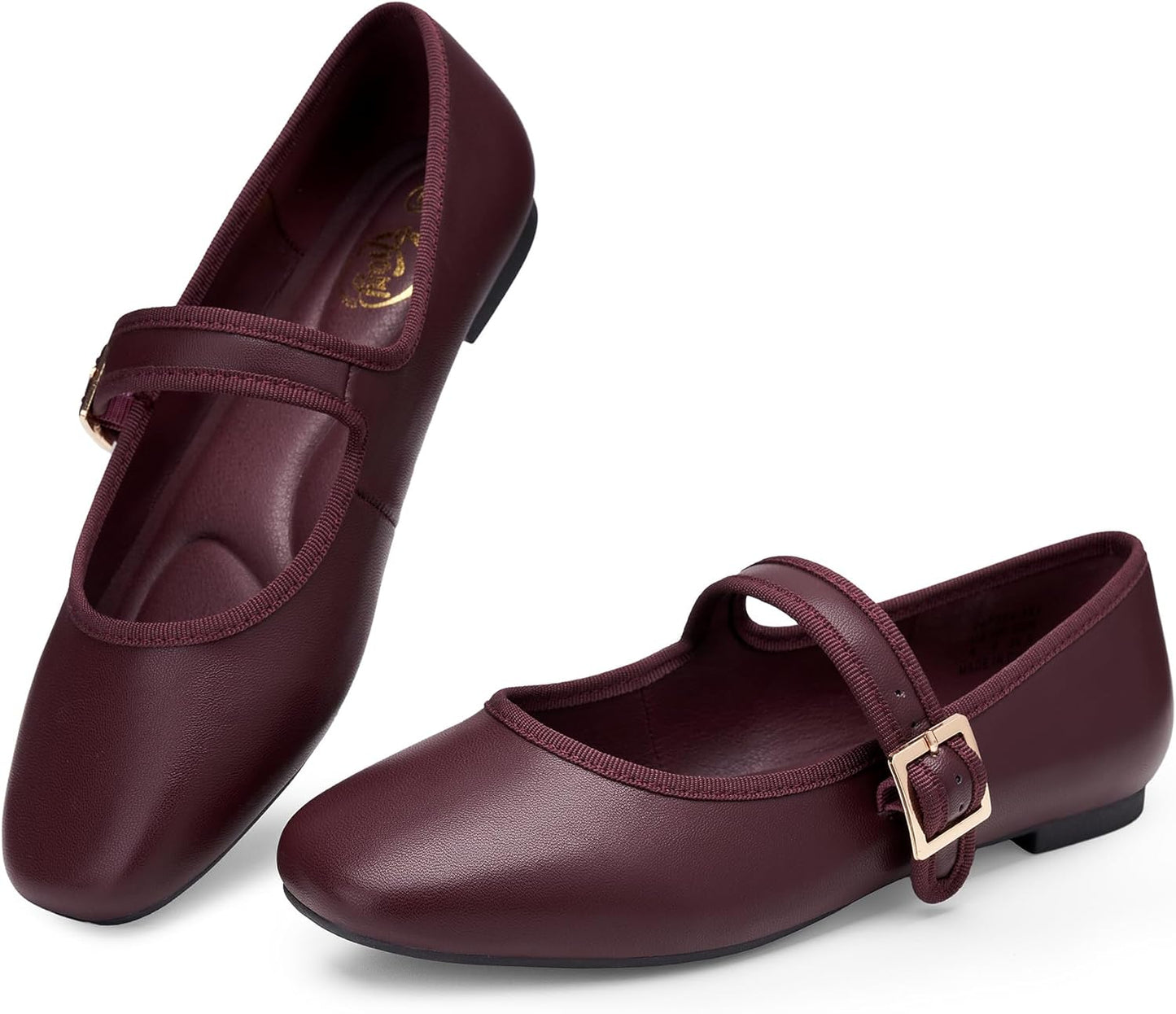 Trary Women's Ballet Flats: Comfortable Square Toe Mary Janes