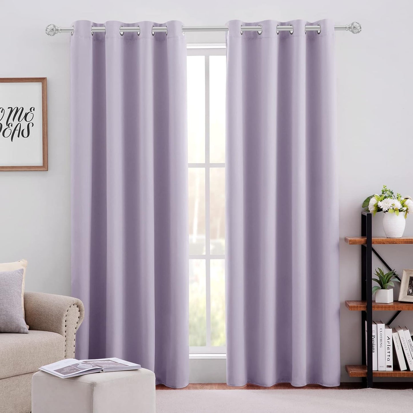 Lilac Blackout Curtains for Bedroom - Room Darkening Panels