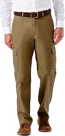 Haggar Men's Comfort Stretch Cargo Pant for All-Day Wear