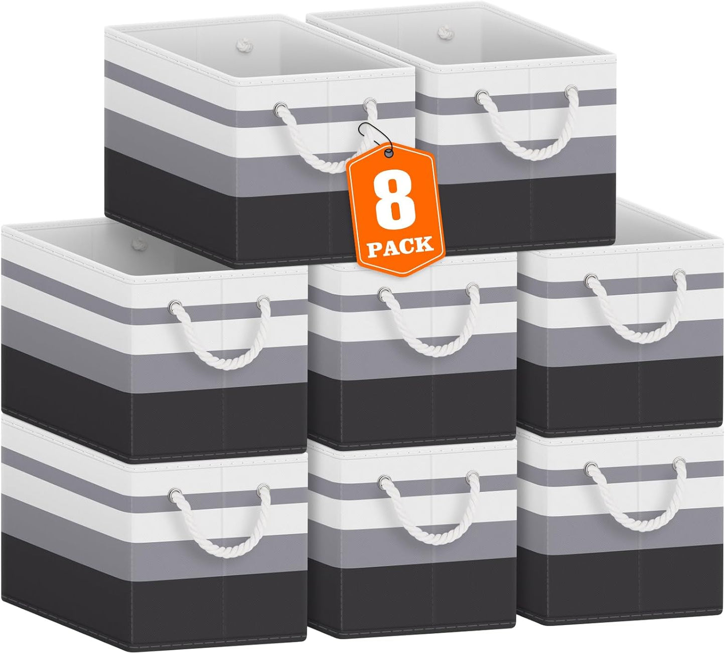 Fab totes Storage Bins 8-Pack for Organizing Toys and More