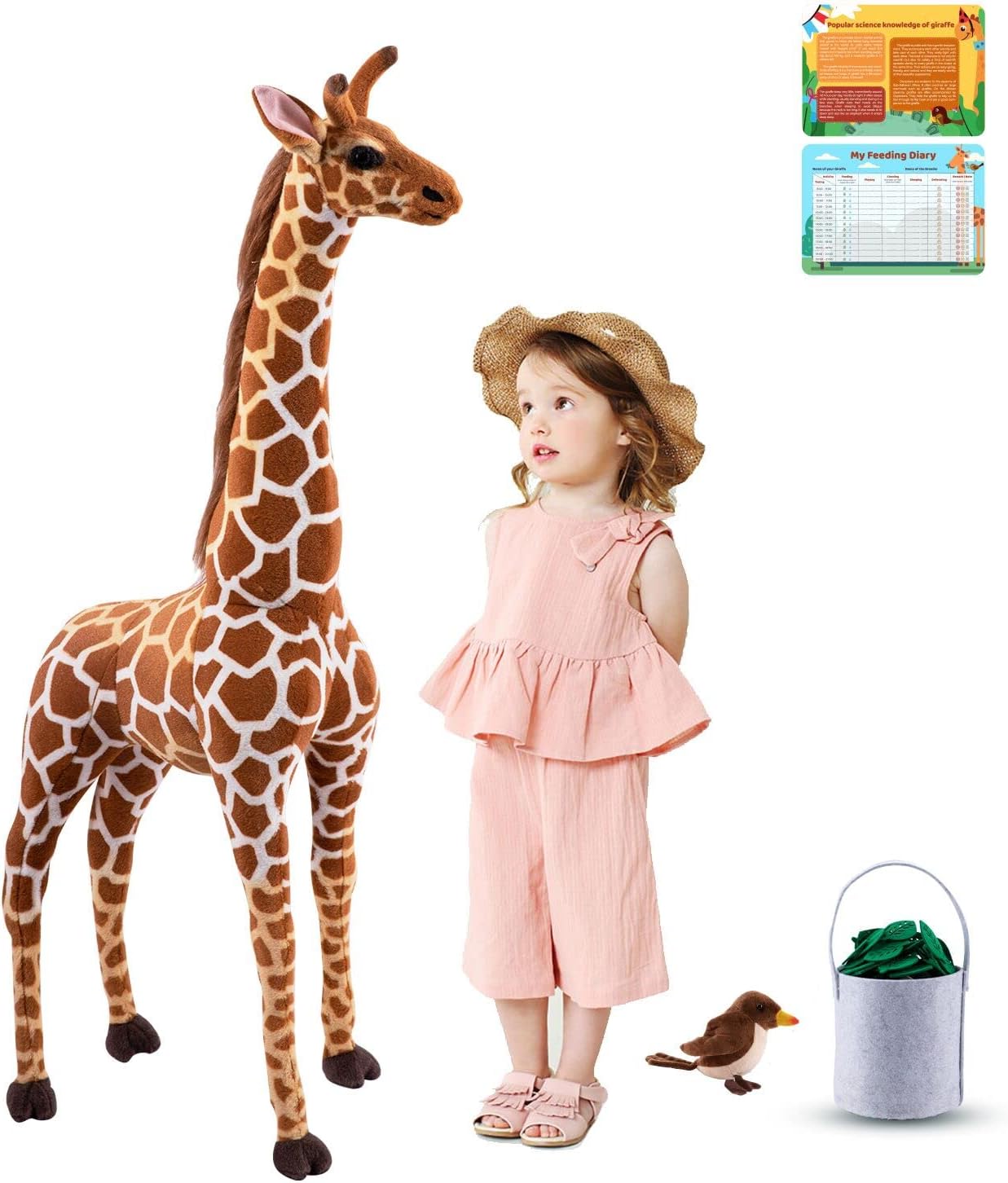 Giant Stuffed Giraffe Plush Toy Set for Kids - 47 Inch Fun
