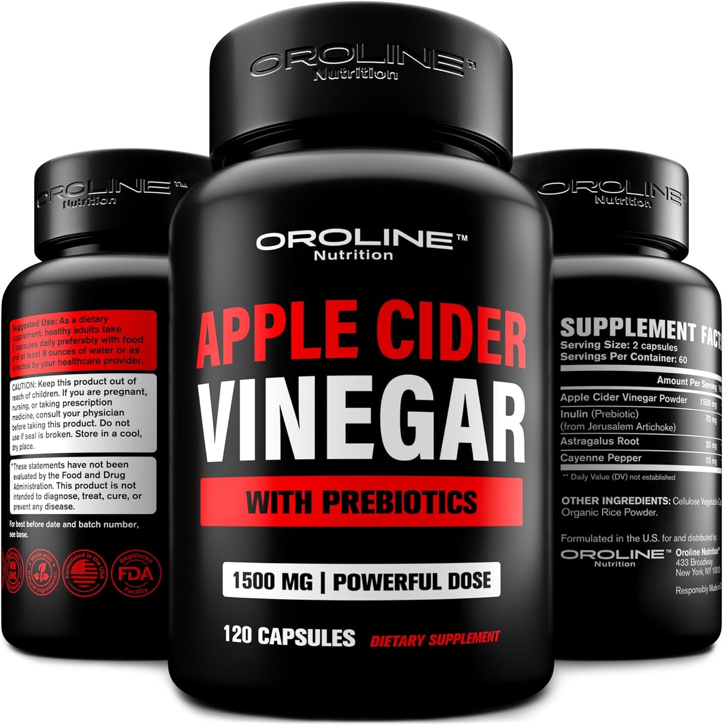 Energy Boost & Gut Health: Apple Cider Vinegar Capsules - 2 Month Supply
