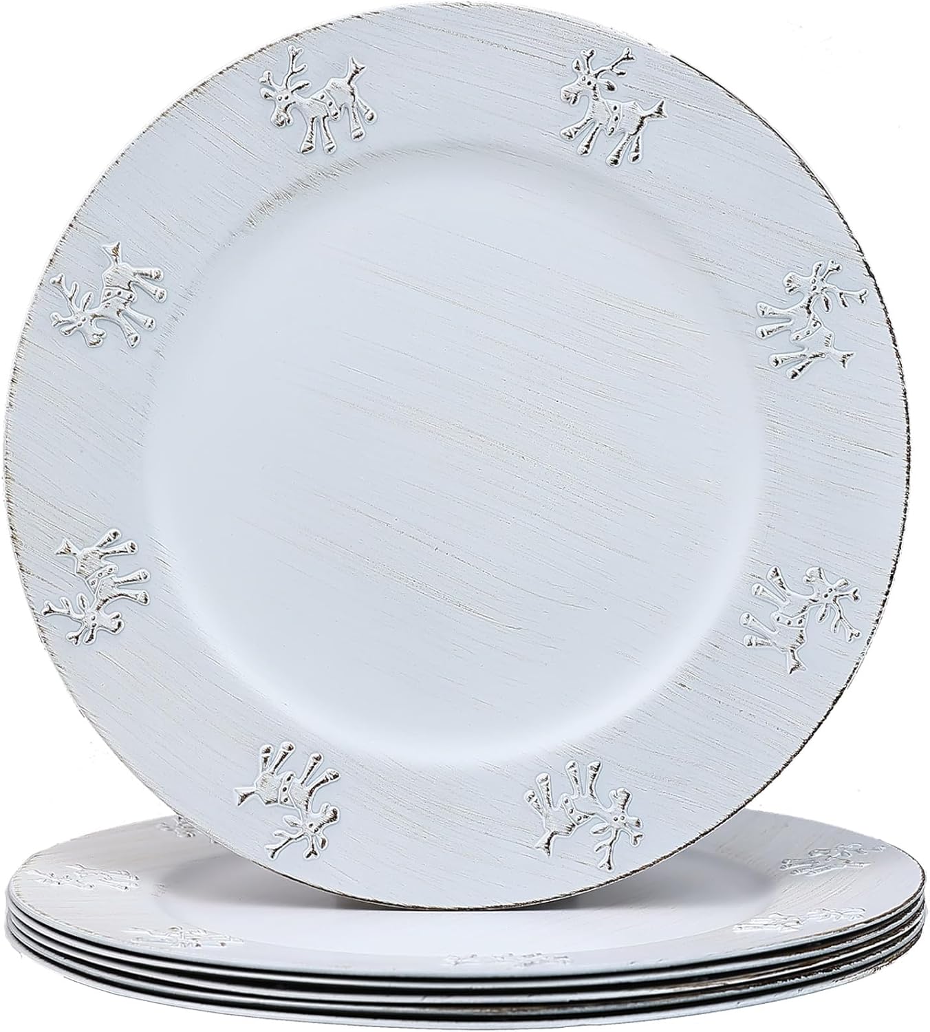 Christmas Reindeer Charger Plates Set of 6 for Elegant Dining