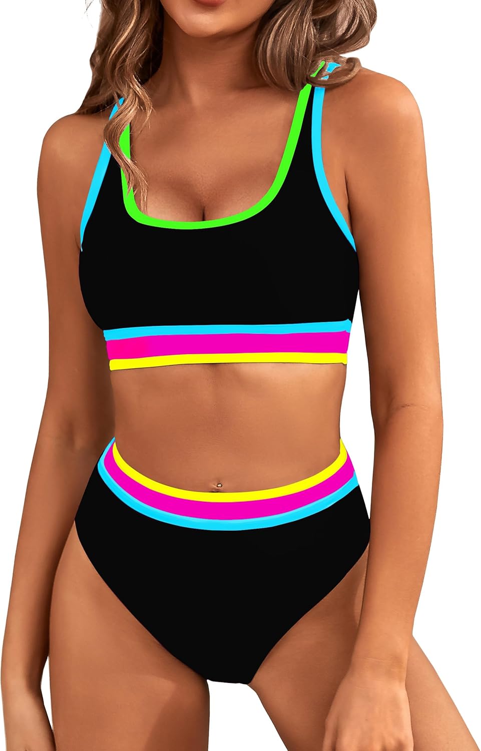 BMJL Women's High Waisted Bikini Sets for Sporty Summer Fun