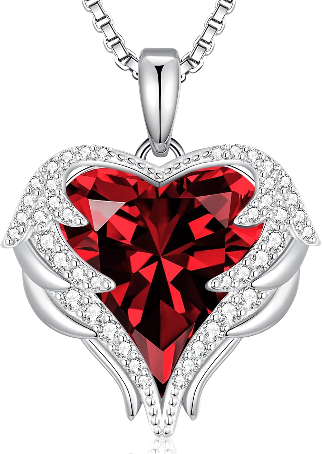Angel Wings Necklace with Birthstone for Women - Elegant Gift
