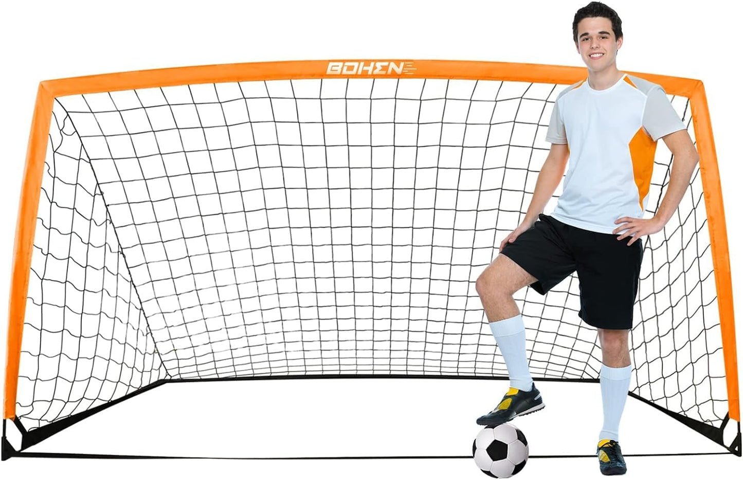 Portable Folding Soccer Goals for Kids and Adults - 9x5 FT