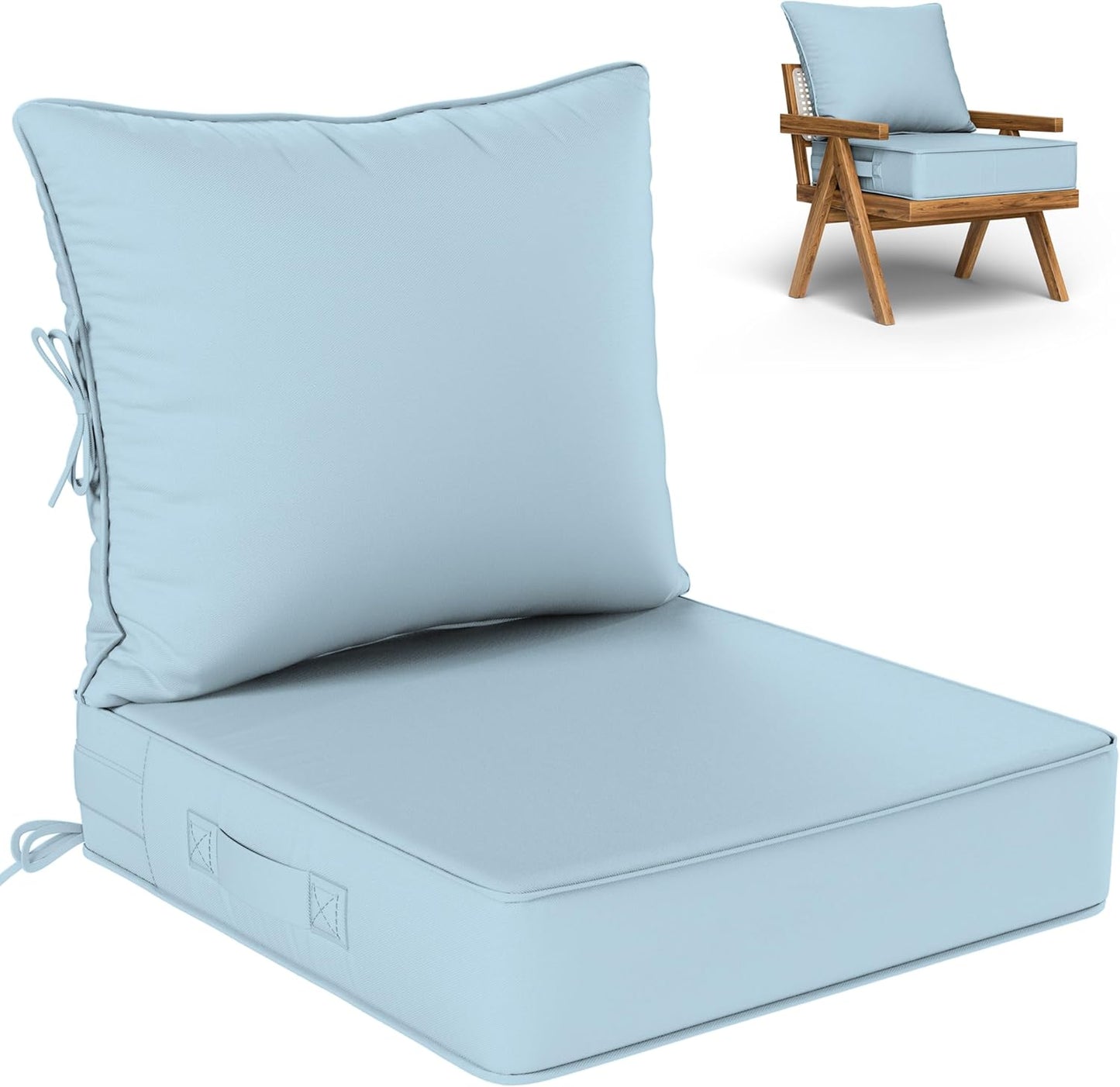 Outdoor Seat Cushion Set for Patio Furniture - Waterproof & Durable