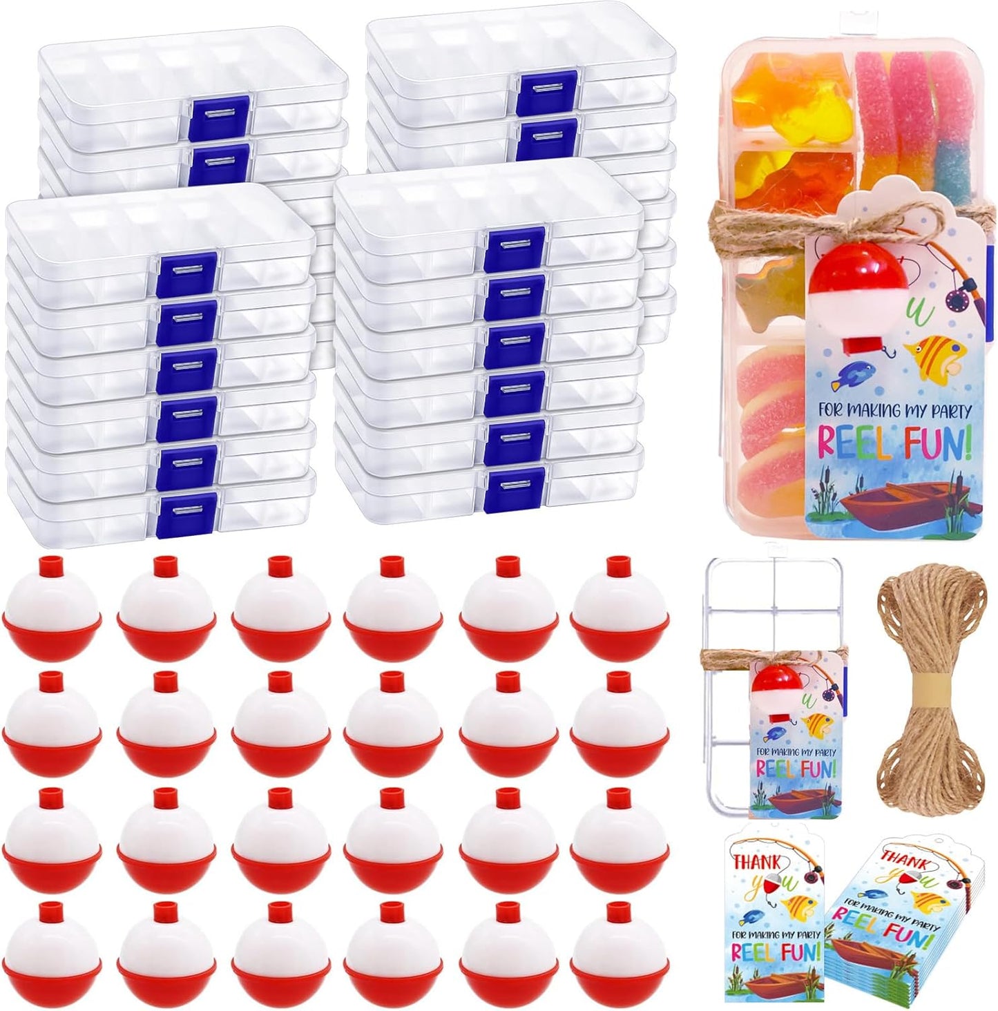 24 Set Fishing Candy Tackle Boxes for Fun Gone Fishing Parties