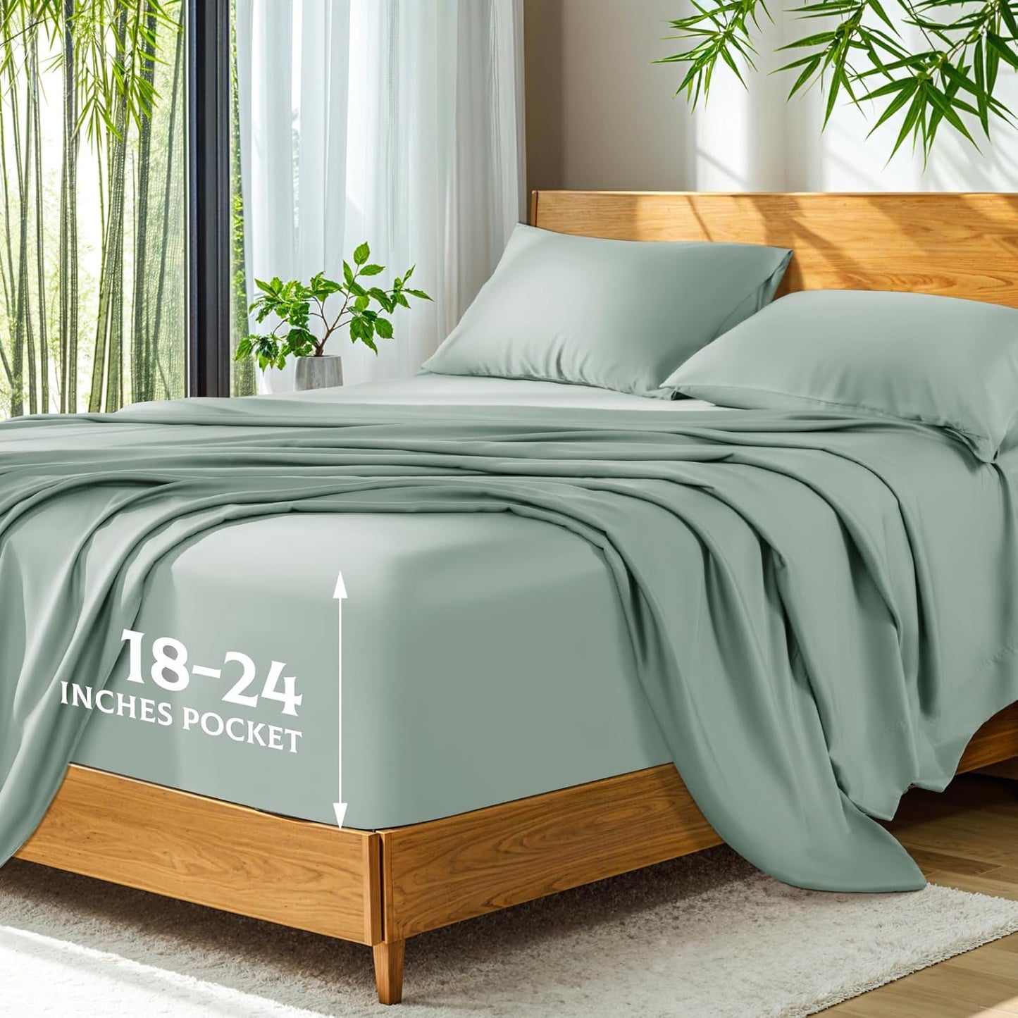 SONORO KATE Bamboo Sheets for King Size Beds, Ultra Soft Comfort