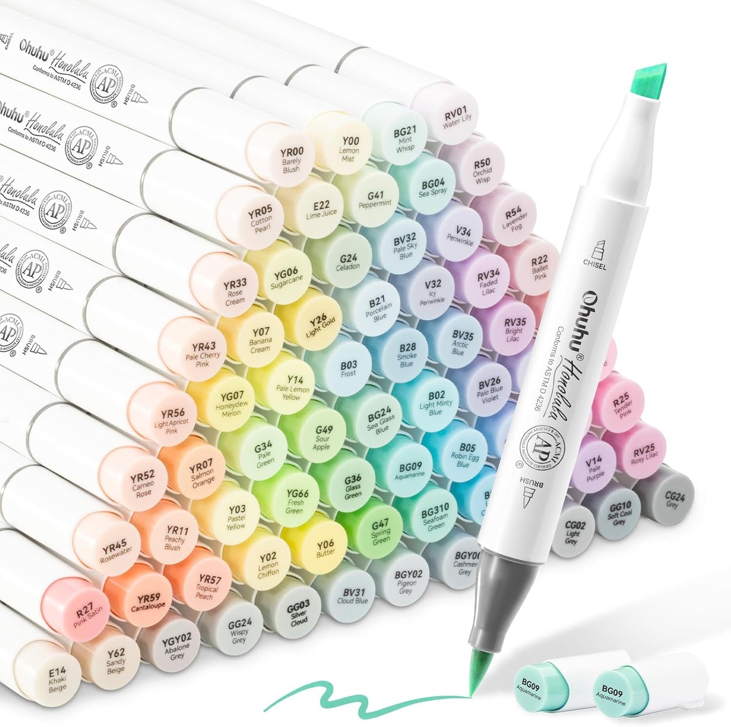 Ohuhu Pastel Markers - 96 Colors for Vibrant Artistic Creations