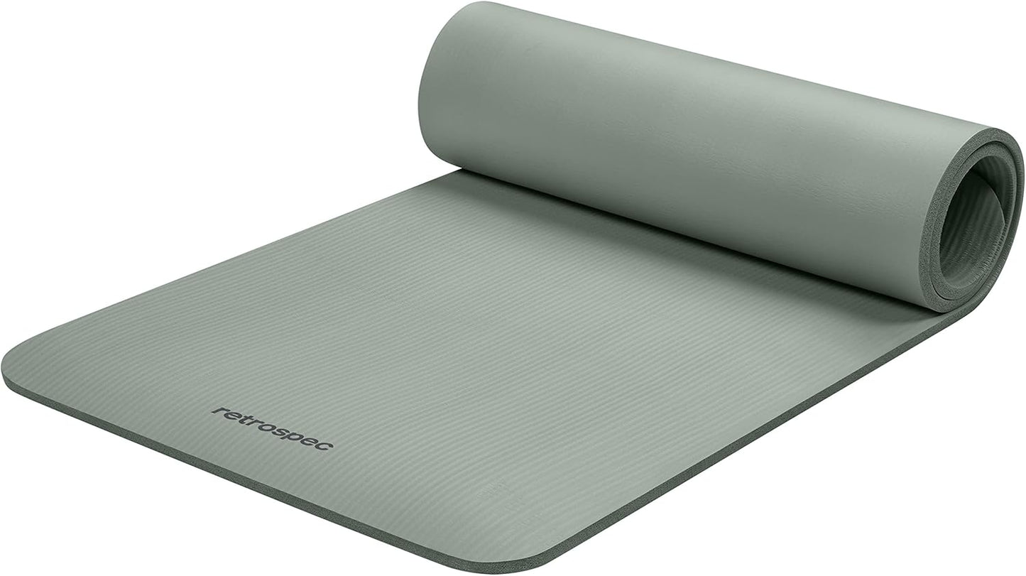 Retrospec Solana Yoga Mat - Non Slip, 1/2 Thick, Portable