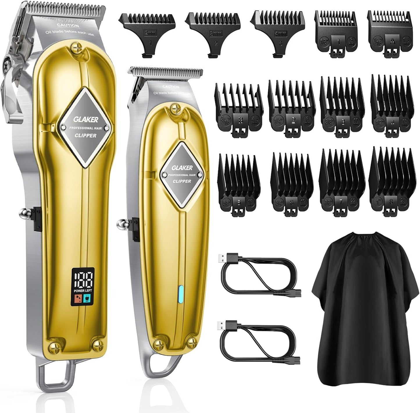 GLAKER Hair Clippers for Men - Professional Cordless Kit