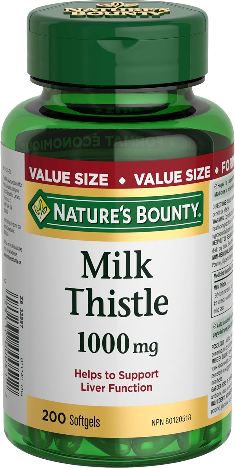Nature's Bounty Milk Thistle Value Size Softgels for Liver Health