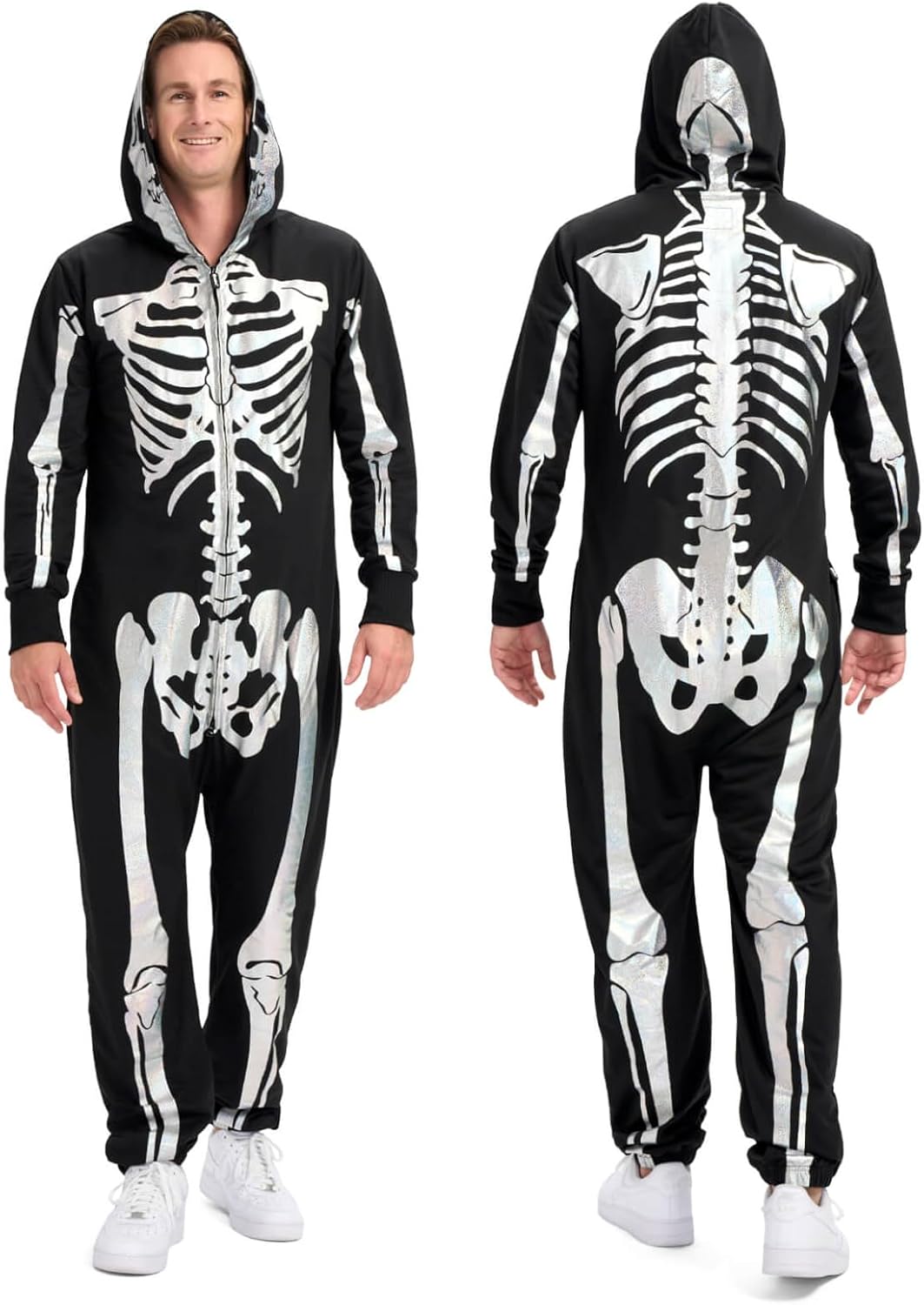 Skeleton Costume Jumpsuit for Men - Comfy Halloween Outfit