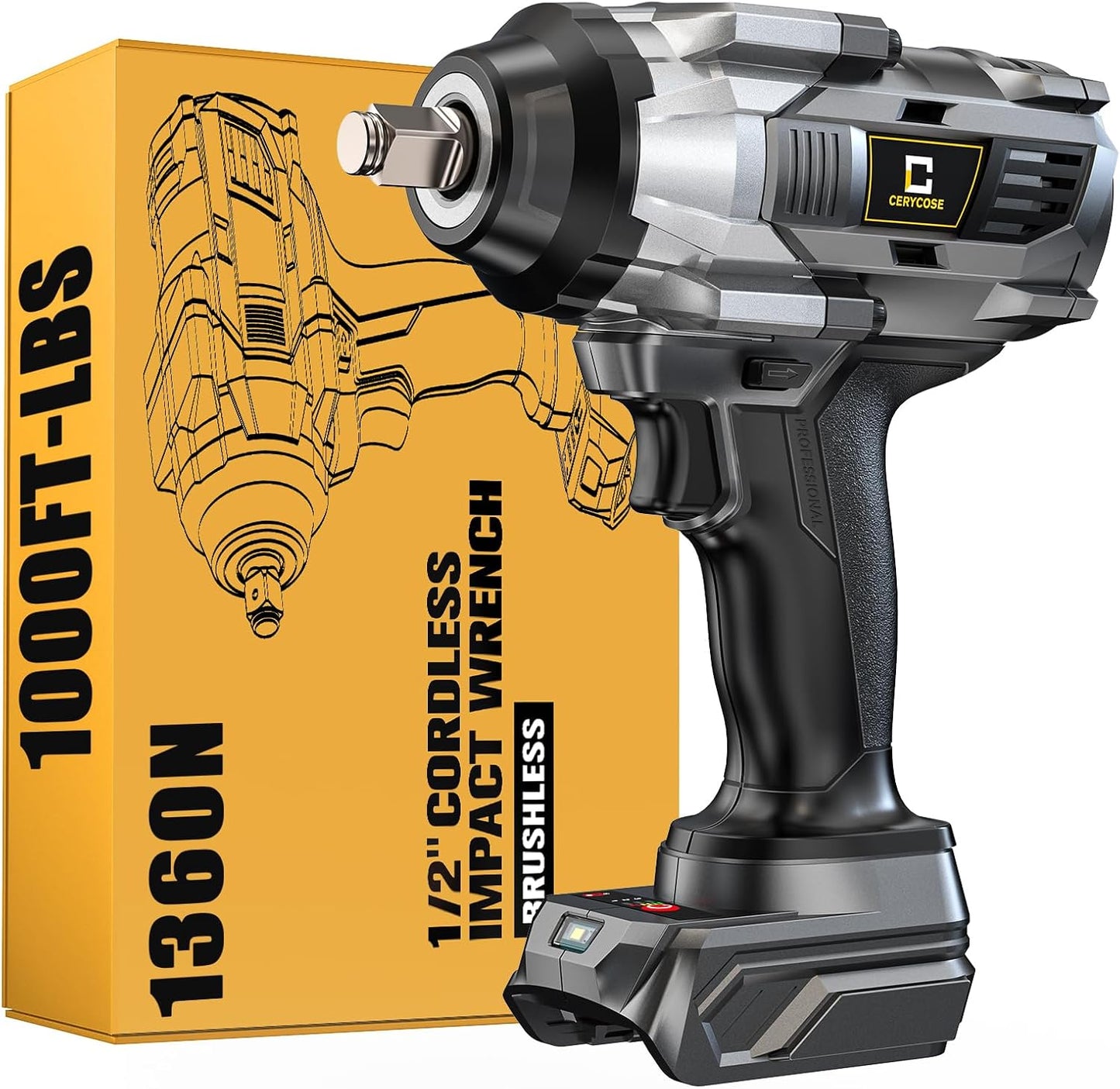 Cordless Impact Wrench 1000FT-LBS for Heavy-Duty Tasks