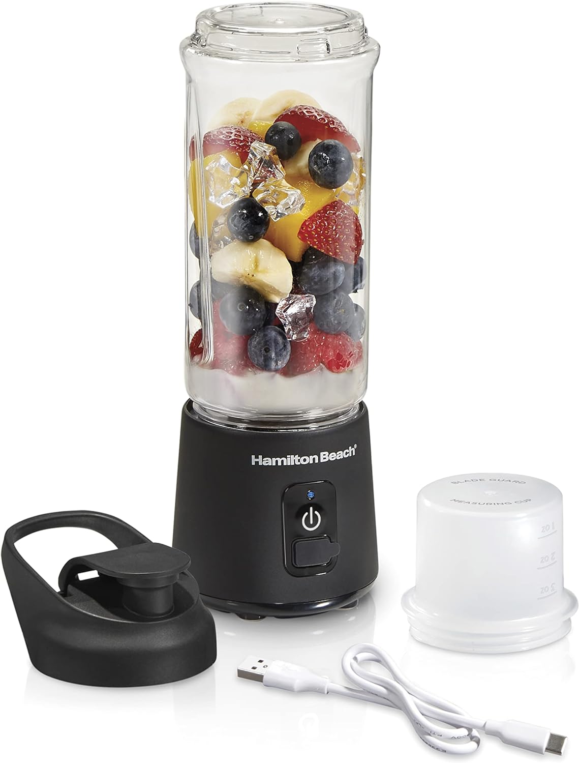 Portable USB Rechargeable Blender, 6 Steel Blades, 16 oz, Leakproof Lid
