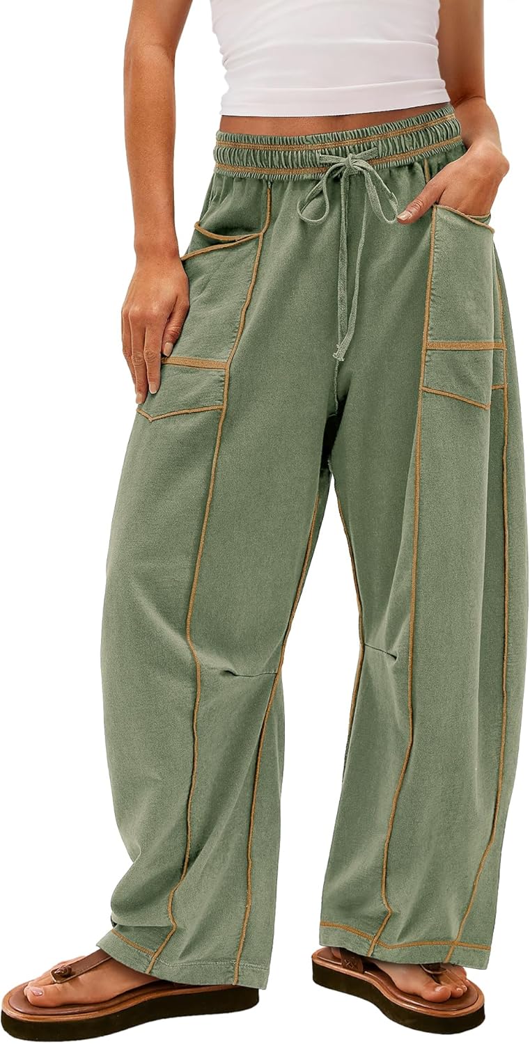 Yanekop Womens Baggy Wide Leg Pants for Casual Fall Style
