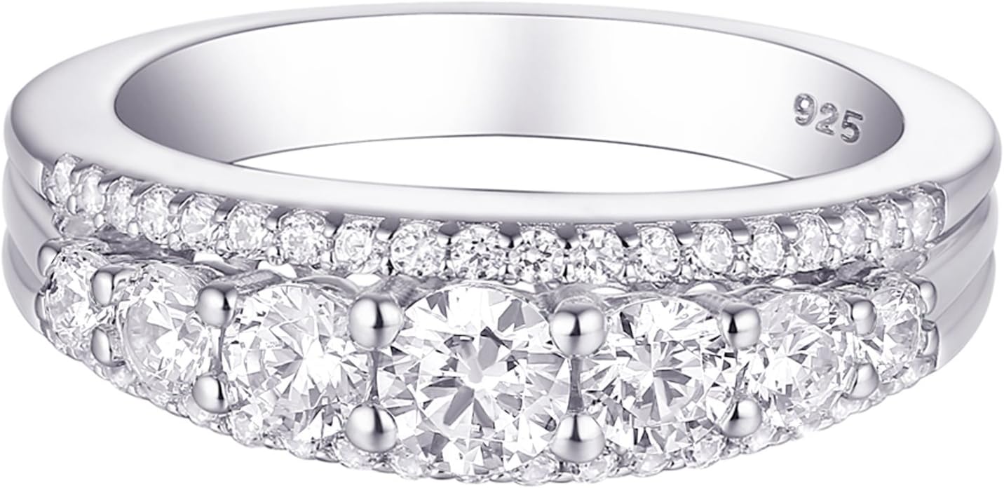 Newshe Jewellery Eternity Ring for Women in 925 Sterling Silver