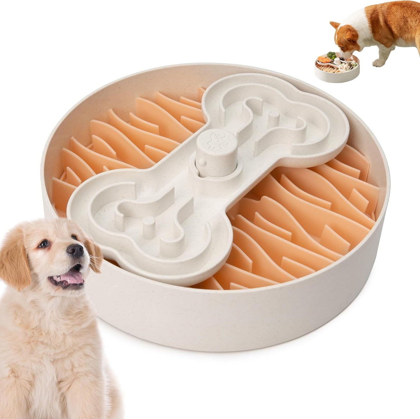Slow Feeder Dog Bowl for Large Dogs with Adjustable Speed Design